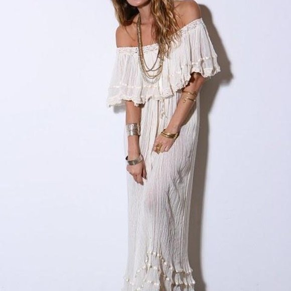 Jen's Pirate Booty Dresses & Skirts - Stunning BOHO Off-White  Maxi Dress
